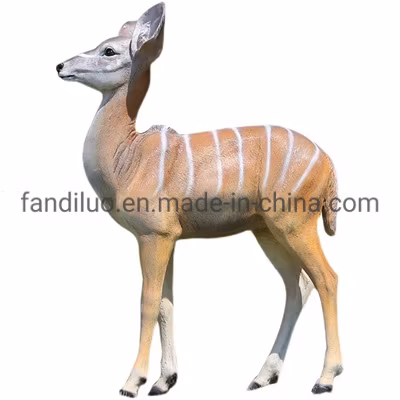 Large Outdoor Simulated Twisted Horned Antelope Glass Fiber Glass Sculpture Park Animal Garden Landscape Decoration Handicraft Ornaments