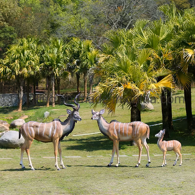 Large Outdoor Simulated Twisted Horned Antelope Glass Fiber Glass Sculpture Park Animal Garden Landscape Decoration Handicraft Ornaments